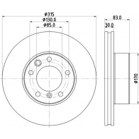 Тормозной диск DON J3FBME 1 PCD17881 Mercedes G-Class (W463) 2 Внедорожник 2д 4.0 G 400 CDI (4609) 250 л.с. 2000 – 2025