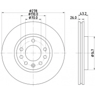 Тормозной диск DON Opel Corsa (D) 4 Хэтчбек 1.7 CDTI (L08. L68) 130 л.с. 2009 – 2014 U4S U7 PCD18492