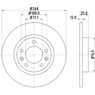 Тормозной диск DON 5B K8Z Peugeot 308 2 (T9, SW) Универсал 1.6 PureTech 225 225 л.с. 2018 – 2024 PCD19712