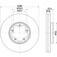 Тормозной диск DON LGQH 0UI PCD20411 Ford Transit 8 (V363) Фургон 2.0 EcoBlue mHEV 130 л.с. 2019 – 2025