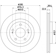Тормозной диск DON FS 7V8D PCD20832 Mitsubishi Pajero Pinin 1 (H60, H70) Внедорожник 1.6 4WD (H65W) 102 л.с. 1999 – 2004