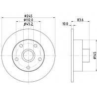 Тормозной диск DON Audi A4 (B5) 1 Универсал 1.6 102 л.с. 2000 – 2001 OHM 0VD9 PCD21431