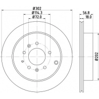 Тормозной диск DON XD3 Q2 Mazda CX-7 (ER) 1 Кроссовер 2.3 MZR DISI Turbo 238 л.с. 2007 – 2013 PCD21652