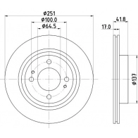 Тормозной диск DON PCD21742 6ABF N Mitsubishi Mirage 6 (A0, A1) 2012 – 2016