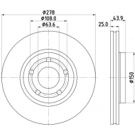 Тормозной диск DON S PM5V PCD21992 Ford Puma 2 (B3) Кроссовер 1.0 EcoBoost mHEV 155 л.с. 2019 – 2025