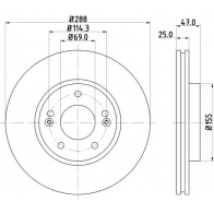 Тормозной диск DON 32C 1ZVU PCD22682 Hyundai i30 (PDE) 3 Универсал 1.0 T-GDI hybrid 48V 120 л.с. 2020 – 2024