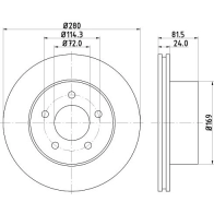 Тормозной диск DON PCD22732 1441006337 UI OXXU0