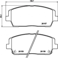 Тормозные колодки дисковые, комплект DON Kia Sorento (UM) Prime 3 Кроссовер 3.5 D-CVVT 4WD 249 л.с. 2018 – 2025 4O60 A PCP1781