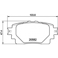 Тормозные колодки дисковые, комплект DON PCP1806 Toyota Highlander (U70) 4 Кроссовер 3.5 VVTi AWD (GSU75) 249 л.с. 2019 – 2024 9CD96X T