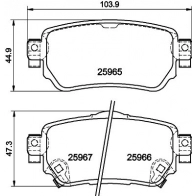 Тормозные колодки дисковые, комплект DON Nissan X-Trail (T32) 3 Кроссовер 2.0 Hybrid ALL MODE 4x4 i 144 л.с. 2014 – 2025 BE0 E8PE PCP2007