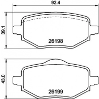 Тормозные колодки дисковые, комплект DON PCP2022 Peugeot 2008 2 (U) Кроссовер 1.2 PureTech 100 101 л.с. 2019 – 2025 ES ZC72X