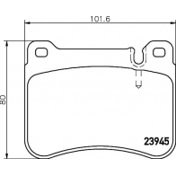 Тормозные колодки дисковые, комплект DON P0UP VPV Mercedes C-Class (S203) 2 Универсал 1.8 C 180 Kompressor (2046) 143 л.с. 2002 – 2007 PCP2197