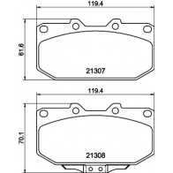 Тормозные колодки дисковые, комплект DON PCP2223 1R7 B495 Toyota