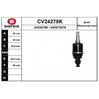 Шрус граната EAI Mazda 3 (BK) 1 Хэтчбек 1.6 DI Turbo 109 л.с. 2004 – 2009 CV24278K 04 5ST4278 CV24278K
