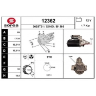 Стартер EAI 12362 83RQI HT Ford Transit 8 (V363) Грузовик 2.2 TDCi RWD 100 л.с. 2013 – 2025