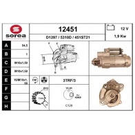 Стартер EAI 12451 Land Rover Discovery Sport 1 (L550) Внедорожник 2.2 D 4x4 190 л.с. 2014 – 2024 2QCO TN