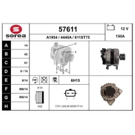 Генератор EAI JPOQH JF Nissan Tiida (C13) 3 2012 – 2024 57611