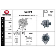 Генератор EAI 57621 Mitsubishi Pajero 4 (V8, V9) Внедорожник 3.2 DI D (V88W. V98W) 160 л.с. 2007 – 2024 SXG8 T