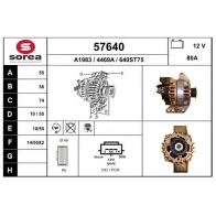 Генератор EAI Ford KA 1 (CCQ, RB) Хэтчбек 1.3 i 70 л.с. 2002 – 2008 57640 R5B T0JW