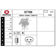 Генератор EAI 9S3PSM N Opel Corsa (E) 5 Хэтчбек 1.3 CDTI (08. 68) 75 л.с. 2014 – 2025 57700