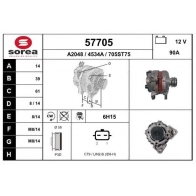 Генератор EAI S 7K0LM 57705 Renault Clio (BH) 4 Хэтчбек 1.2 16V 73 л.с. 2012 – 2024