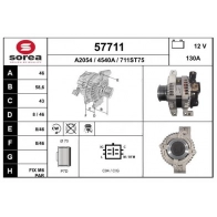 Генератор EAI 57711 Honda CR-V 3 (RE) Кроссовер 2.2 i DTEC 4WD (RE6) 150 л.с. 2007 – 2025 QNL8 6