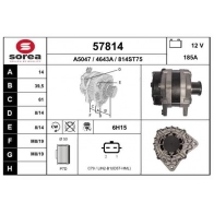 Генератор EAI 57814 I6 S45 Renault Grand Scenic (R9) 4 Минивэн 1.7 dCi 120 (R9A7. R9A8) 120 л.с. 2018 – 2024