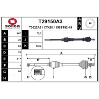 Приводной вал EAI 3N9F K Citroen Berlingo 1 (M49, MF) Минивэн T29150A3