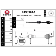 Приводной вал EAI 52LWJ TU Renault Clio (BB, CB) 2 Хэтчбек 3.0 V6 Sport (CB1A) 226 л.с. 2000 – 2002 T49396A1