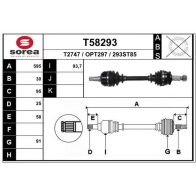 Приводной вал EAI Opel Astra (J) 4 Седан 1.6 Turbo (69) 180 л.с. 2012 – 2024 FHL 726 T58293