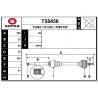 Приводной вал EAI Fiat Stilo (192) 1 2001 – 2010 T58458 P7Z PDD