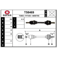 Приводной вал EAI Fiat Doblo (263) 2 Кабина с шасси 1.6 D Multijet 90 л.с. 2010 – 2024 01VA P2 T58469