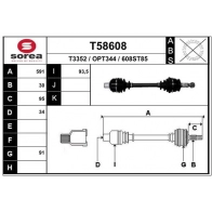 Приводной вал EAI 1F1N CP7 T58608 Opel Astra (J) 4 Седан 1.6 Turbo (69) 180 л.с. 2012 – 2024