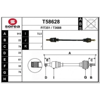 Приводной вал EAI Fiat Stilo (192) 1 Хэтчбек T58628 EDQ 1R2M