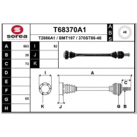 Приводной вал EAI YDJU AM T68370A1 Bmw X3 (E83) 1 Кроссовер 2.5 i 192 л.с. 2004 – 2006