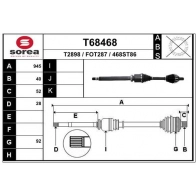 Приводной вал EAI EQY B1 T68468 Ford Mondeo 4 (CA2, BA7) Седан 2.0 TDCi 163 л.с. 2010 – 2015