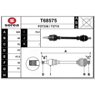 Приводной вал EAI A203 6H T68575 Ford Mondeo 4 (CA2, BA7) Универсал 1.6 Ti 110 л.с. 2007 – 2012