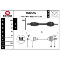 Приводной вал EAI Ford Kuga 1 (CBV, C1) 2008 – 2012 T68585 3BV K2T