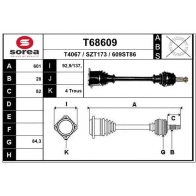 Приводной вал EAI T68609 KV7Z QF Suzuki Grand Vitara (JT, TE, TD) 2 2005 – 2020