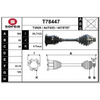 Приводной вал EAI T78447 X2O0 O Audi A6 (C7) 4 Седан 2.0 Tdi 163 л.с. 2011 – 2018