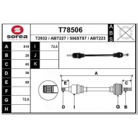 Приводной вал EAI Land Rover Freelander 2 (L359) 2006 – 2014 T78506 AL9C7 LR