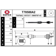 Приводной вал EAI Volvo V40 1 (645) 1995 – 2004 XWL V5 T78588A2