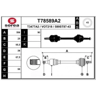 Приводной вал EAI Volvo S40 1 (644) Седан 1.8 122 л.с. 1999 – 2003 T78589A2 9KDT DAC