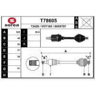 Приводной вал EAI T78605 OW71 QV Volvo V70 3 (135) Универсал 2.5 T 200 л.с. 2007 – 2009