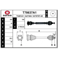 Приводной вал EAI XYG GH Audi A4 (B6) 2 2000 – 2004 T78637A1