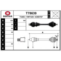 Приводной вал EAI E S05T Volkswagen Passat (B6) 4 Седан 1.4 TSI 122 л.с. 2007 – 2010 T78639