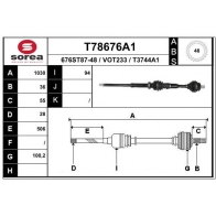 Приводной вал EAI Volvo XC90 1 (275) Кроссовер 3.2 AWD 243 л.с. 2010 – 2012 T78676A1 WZY H9