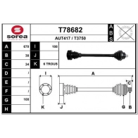 Приводной вал EAI T78682 Audi A8 (D3) 2 2002 – 2009 3AQC JD0