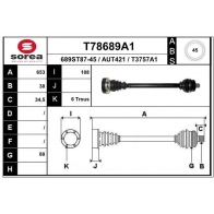 Приводной вал EAI Audi A6 (C5) 2 Седан 2.4 Quattro 165 л.с. 1997 – 2005 0G7S 3 T78689A1