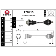 Приводной вал EAI Volkswagen Amarok (2H) 1 Пикап 2.0 BiTDI 163 л.с. 2010 – 2024 CPQQ T T78715